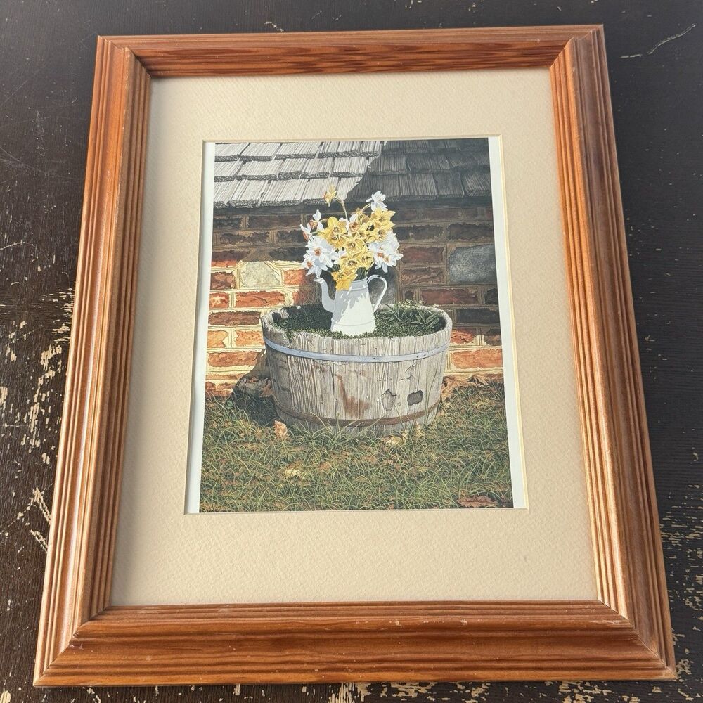 Bob Timberlake “Jonquils”Framed Art Print 17x13 Wood & Glass Frame